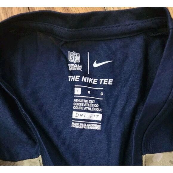 NIKE NEW ENGLAND PATRIOTS SALUTE TO SERVICE RAGLAN SHIRT YOUTH SIZE LARGE CAMO - Picture 4 of 4